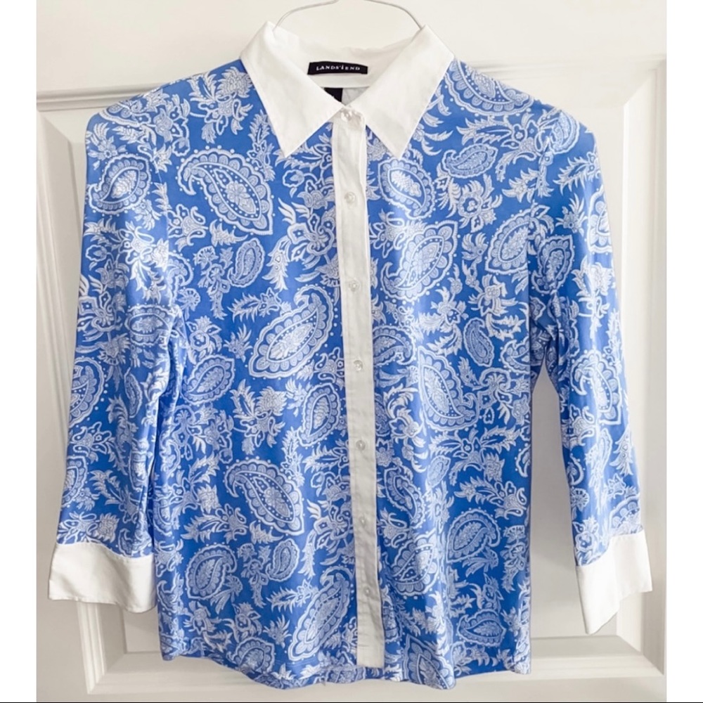 3/4 Sleeve Paisley Dress Shirt